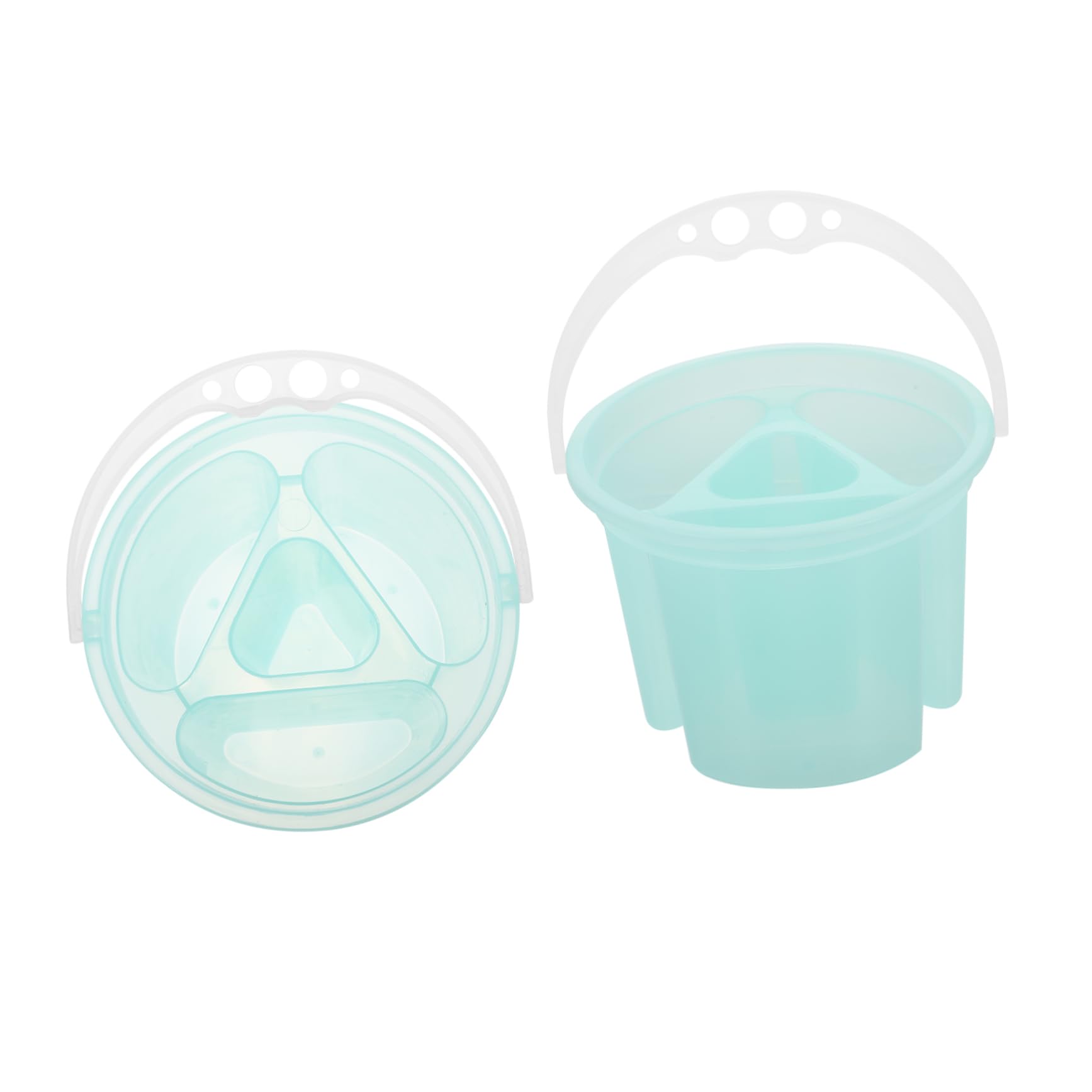 EPIGEIST 2Pcs Portable Paint Brush Washer Durable Plastic Painting Buckets with Curved Handle for Easy Cleaning for Artists and Beginners