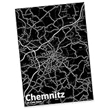 Mr. & Mrs. Panda Postkarte Chemnitz - Geschenk, Ansichtskarte, Geschenkkarte, Ort, Stadt, Städte, Einladung, Stadt Dorf Karte Landkarte Map Stadtplan, Dorf, Grußkarte