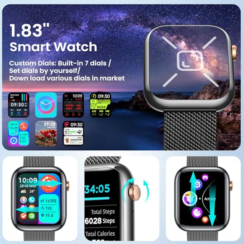 Orologio Smartwatch Fitness Donna con Chiamate: Smart Watch compatibile Android ios Risposta Vivavoce Chiamate 123 Modalità Sportive Contapassi Misura Pressione Sanguigna Sonno Orologi Intelligente