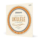 D'Addario Baritone Ukulele Strings, Titanium, EJ87B, 4-String Set, Pack of 1