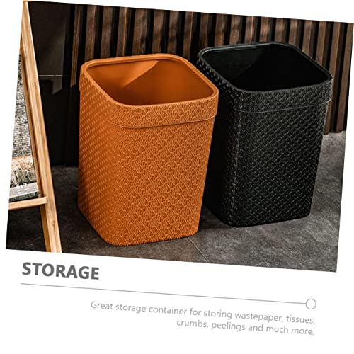 Cabilock Mülleimer aus Rattan Großer Abfalleimer für Büro und Zuhause Kreativer Platzsparender ohne Deckel Langlebig und Vielseitig – Bild 5