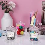 4 Pack Acrylic Qtip Holder Dispenser for Cotton Swabs, Balls, Pads, Floss Picks- Small Clear Plastic Canister Apothecary Jar Set, Bathroom Essentials Accessories Decor, Vanity Makeup Storage Organizer - Image 5