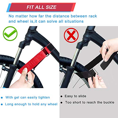 Ubenic 4 Pcs Adjustable Bike Rack Strap 29.5\" Bike Rack Straps with Buckle Gel, Hook and Loop, Storage Strap for Bicycle Wheel, Bike Stabilizer Replacement, Bicycle Accessories, Securing Cinch Straps - Thumbnail 6
