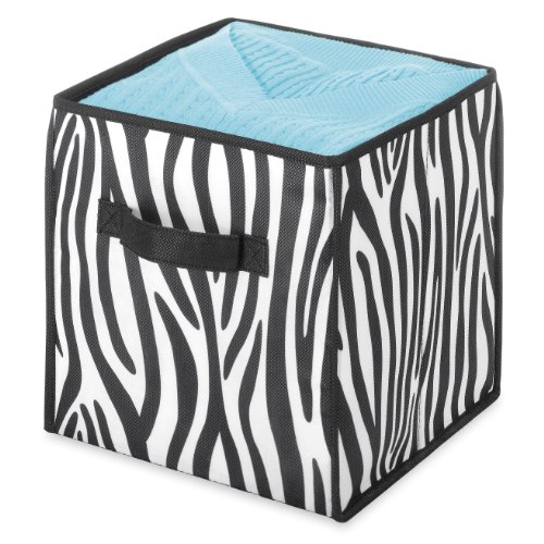 Whitmor Collapsible Cube, 10-Inch, Zebra