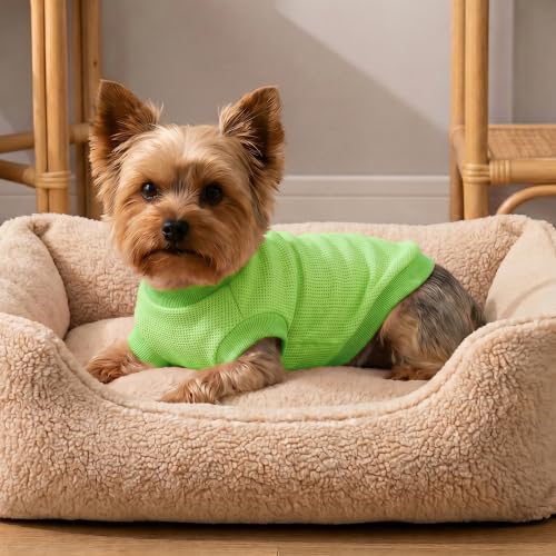 Image of 1 Pack Dog Shirt for Small Supplies Functional Waffle Dog Clothes Warm Soft Sweatshirt Outfit for Dogs Cats Pet Apparel
