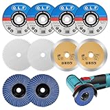 NUTKIT Trennscheiben, 10 Stück Trennscheibe 76mm, 4 Sorten Trennscheiben & Fächerscheiben Set für Mini-Winkelschleifer, Scheiben, Schleifscheiben für Metall Stahl Eisen Edelstahl Holz Keramik Fliese