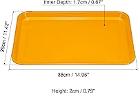 Vista 2 de PATIKIL Bandeja de comida rápida de 15 x 11 pulgadas, bandeja rectangular reutilizable reciclable multiusos para restaurante, cocina en casa