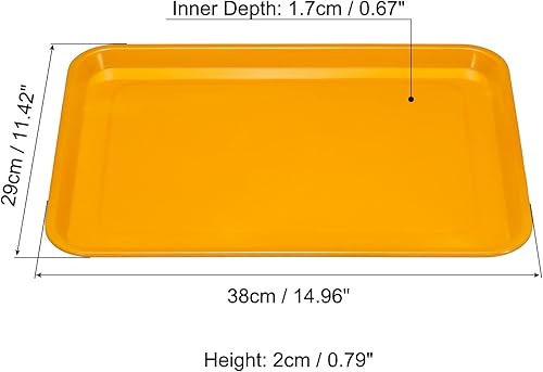 Miniatura 2 de PATIKIL Bandeja de comida rápida de 15 x 11 pulgadas, bandeja rectangular reutilizable reciclable multiusos para restaurante, cocina en casa, color