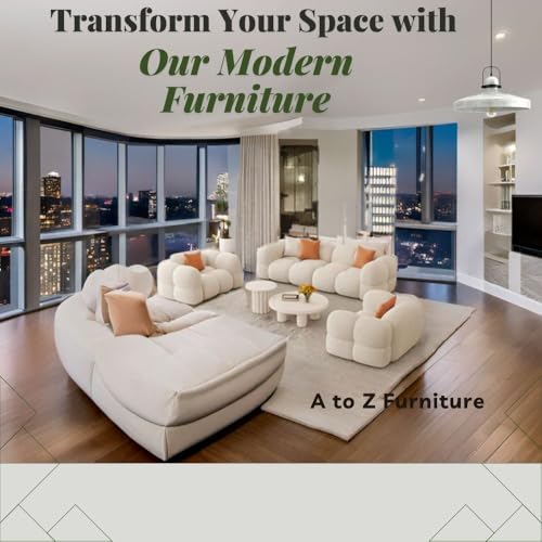 Image of A to Z Furniture Classic Chesterfield Sofa Set Luxury Chesterfield Sofa in for Home Living Room & Office (Off White 3+1+1)