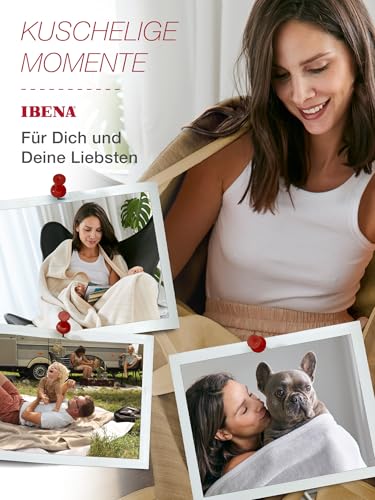 Ibena Fano Kuscheldecke 150x200 cm – Wohndecke grau hellgrau, tolle Wendedecke aus hochwertiger Baumwollmischung, kuschelweich und angenehm warm