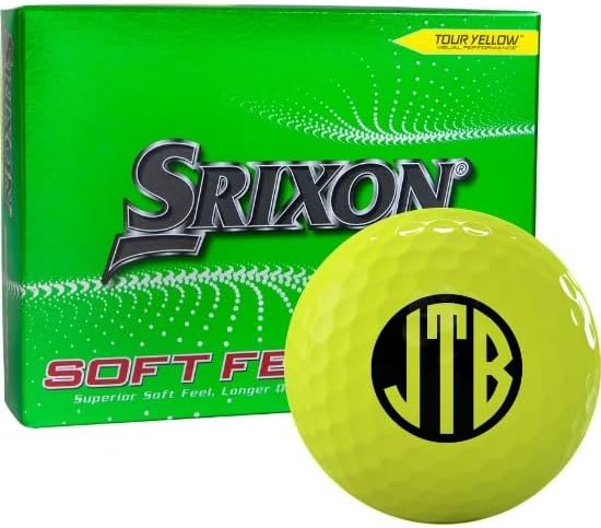 Srixon Soft Feel 13 Yellow Monogrammed Golf Balls