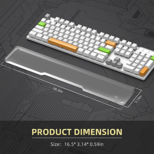 Image of Acrylic Keyboard Wrist Rest - Full Size 100% Keyboard- Mechanical Keyboards Ergonomic Palm Rest for Computer Keyboard,Anti-Slip Base,Wrist Pad for Laptop,Office & Home-Easy Typing