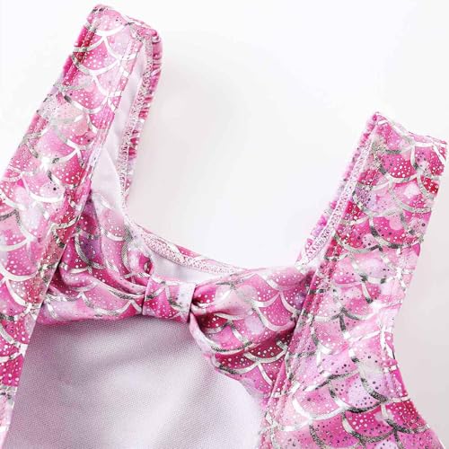 Image of Girls One Piece Swimsuits Mermaid Quick Dry Bathing Suit Beach Bowknot Backless Swimwear Toddler Swimsuit Kids 4-10Y