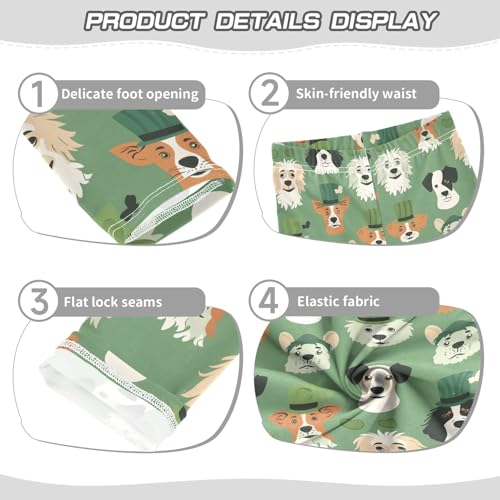 Dog Wearing A Hat Girls Leggings Athletic Pants Tights Stretch Bottom3