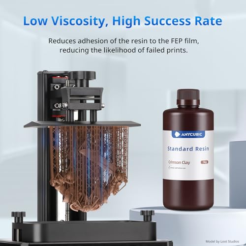 Image of ANYCUBIC Upgraded 8K 3D Printer Resin, 3D Printing Resin with High Precision and Quick Curing & Excellent Fluidity for LCD 4K /6K /8K /12K /16K 3D Printing (Crimson Clay, 1kg)