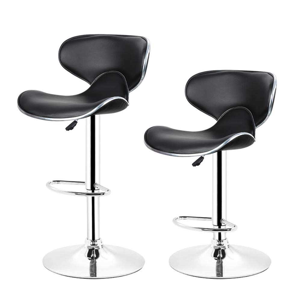 Juego de 2 taburetes con Respaldo y reposapiés de Altura Ajustable, Silla de Bar para Cocina y Comedor