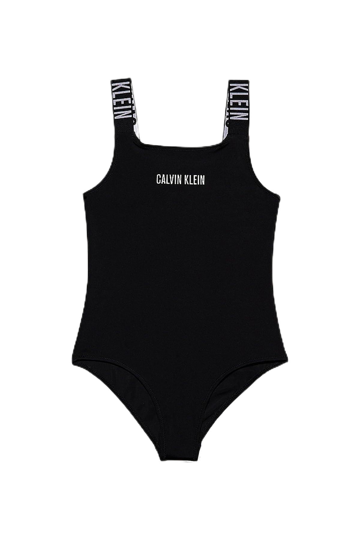 Calvin Klein CK Jeans Girls Swimsuit Scoop Back Swimsuit, Black (Pvh Black), 14-16
