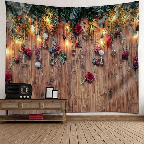 Tenture de Noël en bois et fleurs pour illuminer le salon et la chambre