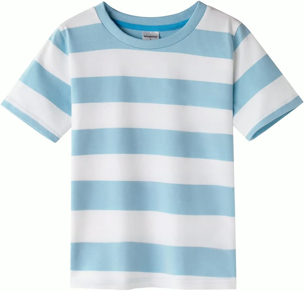 T-shirt Fille 4-5 Ans Bleu Royal Et Blanc à Rayures - 100% Coton - Occasion