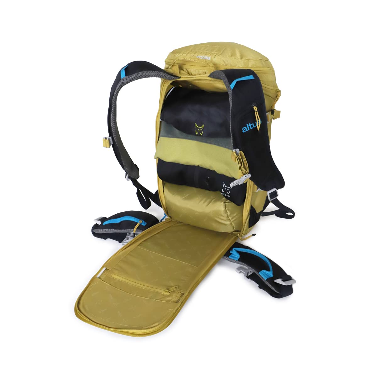 ALTUS SAIOA | Mochila de esqui | Mochila de travesía | Trekking | Esquí de montaña | Escalada | Ergonómica | Ligera | Resistente | Color oil yellow