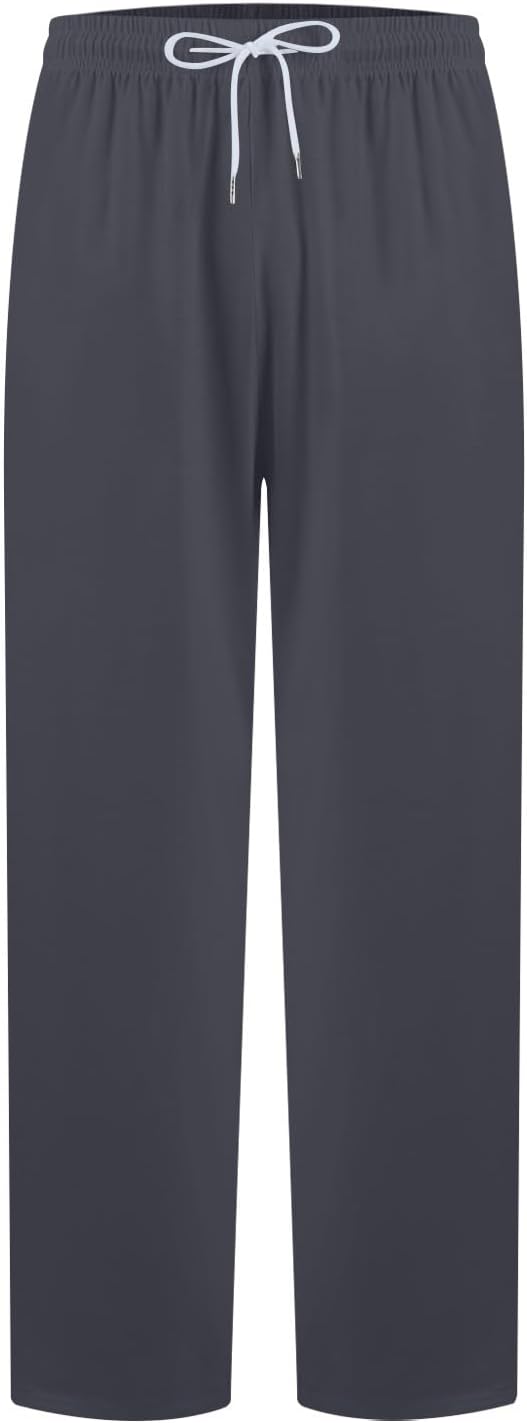 Men's Sleep Pants Lightweight Drawstring Comfortable Lounge Bottoms Loose Soft Sleepwear Pj Pant With, XS-5XL