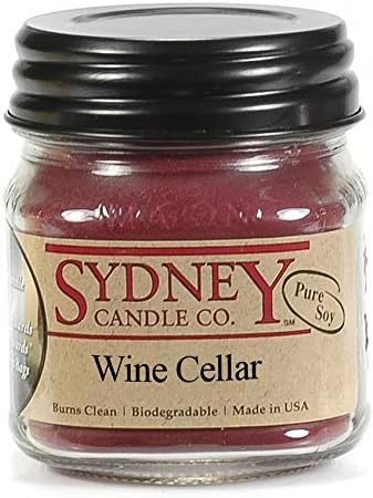 Sydney Candle Co. Vineyard Scented Candles | Soy Mason Jar Candle | Wine Scented Candles for Home | Wine Cellar | Scented Candle (7.5 oz)