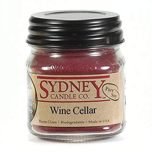 Sydney Candle Co. Vineyard Scented Candles | Soy Mason Jar Candle | Wine Scented Candles For Home | Wine Cellar | Scented Candle (7.5 Oz) #TOP22