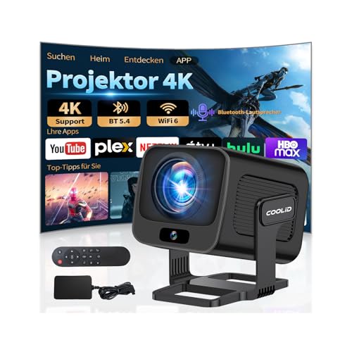 Beamer 4K Projektor Full HD 1080P, Mini Beamer mit WiFi 6 und Bluetooth 5.4,Video Projektor Mit...