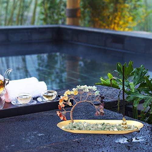 Incense Burner Holder Crystal Incense Holder for Sticks, 7 Chakra Crystal Incense Sticks Holder Crystal Tree of Life Natural Gem Stone Ornament, Wealth & Luck for Yoga, Meditation and Home Decor