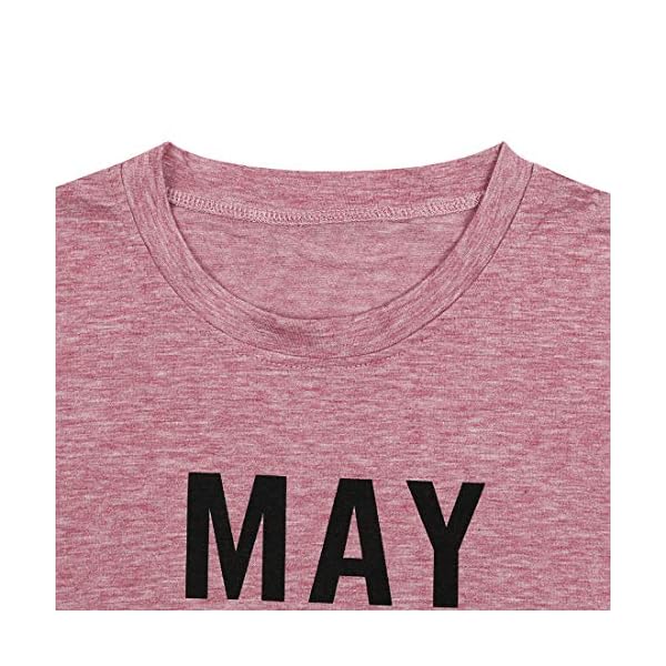 May Contain Wine T Shirt Alcohol Shirts Womens Letter Print Tops Funny Drinking Shirt Casual Short Sleeve Graphic Tees Top (Pink, S)