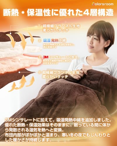 Colorsroom Colorsroom 掛け布団 シングル シンサレート 吸湿発熱綿入り 4層構造 の商品画像 4