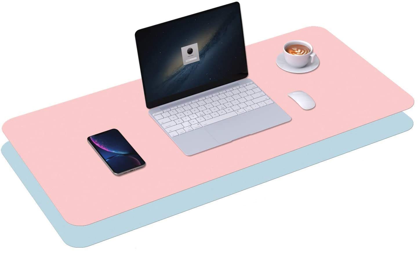 Dhruv Mart Desk Pad, Desk Mat, Mouse Mat, Desk Pads Dual-Sided 60X30 PU Leather Mouse Pad Waterproof, Mouse Pad for Laptop, Home Office Table Protector Blotter Gifts (Pink+Sky Blue) (B09185Z8FH) Amazon Price History, Amazon Price Tracker