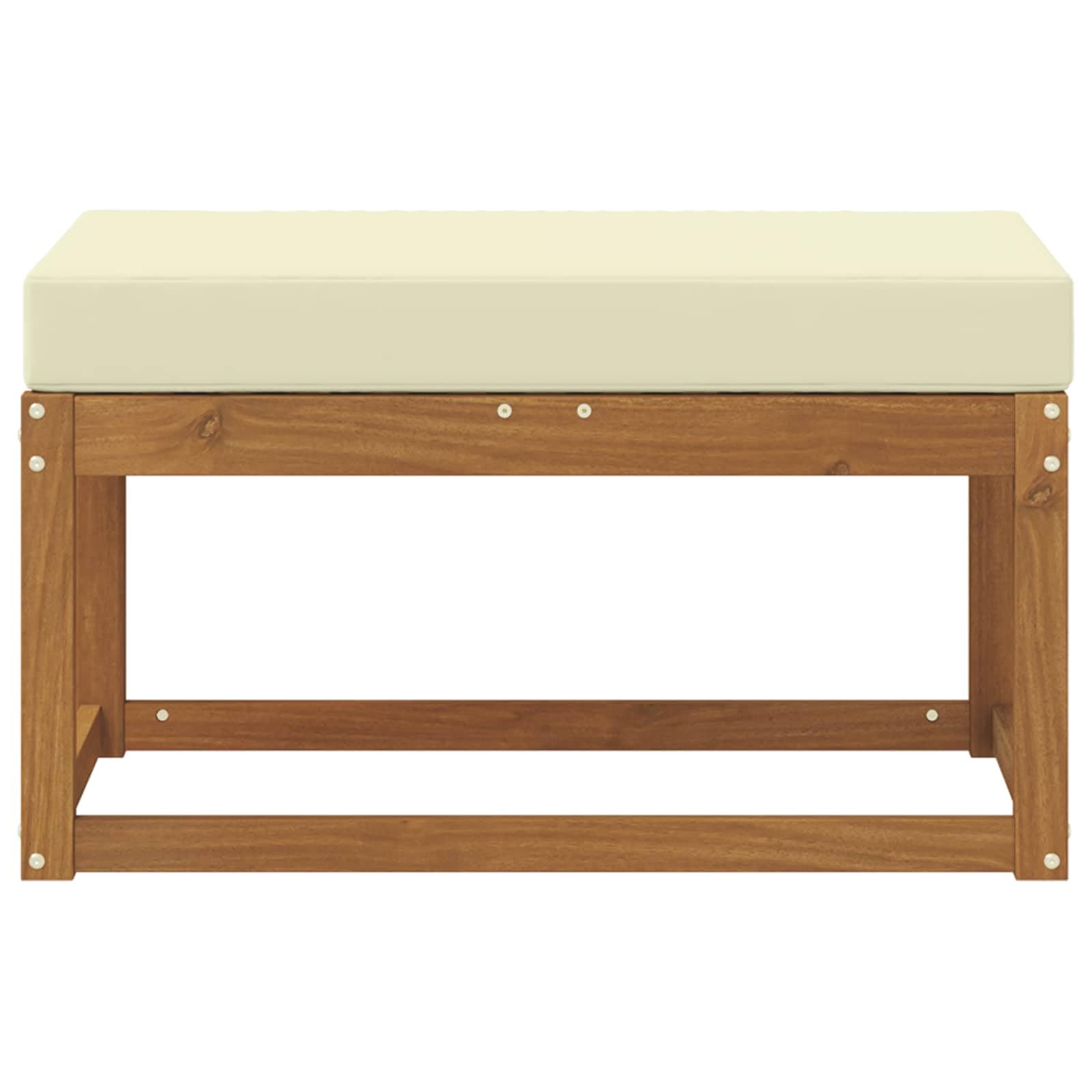 vidaXL Banco de Exterior Madera de Acacia Sólida Natural y Crema