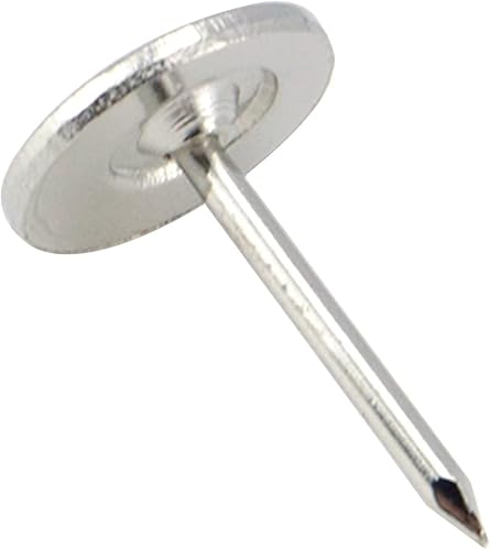 Miniatura 9 de 100 tachuelas de tapicería de cabeza plana, decoración de muebles para el hogar, clavos de tapicería, tachuelas para pulgar, tono plateado (0.433 in
