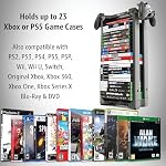 ADZ Universal Game Holder – 23 Game Storage Tower Rack for PS2 PS3 PS4 PS5 PSP Xbox 360 Xbox One Series X Wii Switch Games DVD and Blu-Ray Disks. Includes 2 Controller Mounts (Black) - Image 4