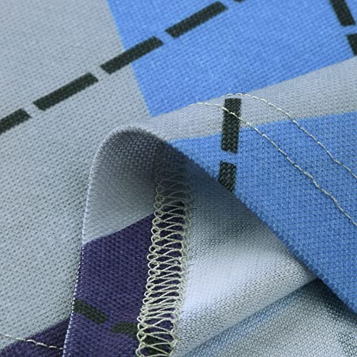 2023 Fashion Polo Shirts For Men, Summer Short Sleeve Argyle Turndown Collar Casual Business Golf Tops Slim Muscle Tee Shirt(Purple,Xx-Large) #TOP3