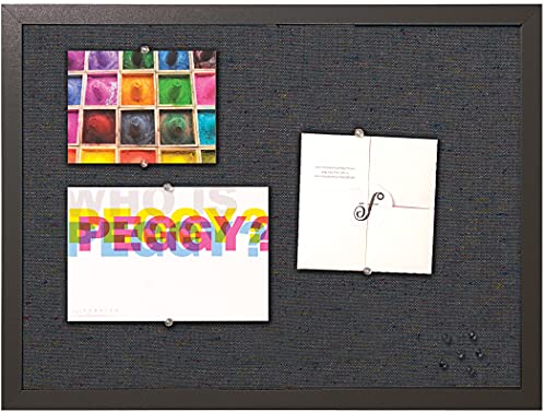 Tableau d'affichage tissu noir haut de gamme cadre MDF Bi-Office 60x45