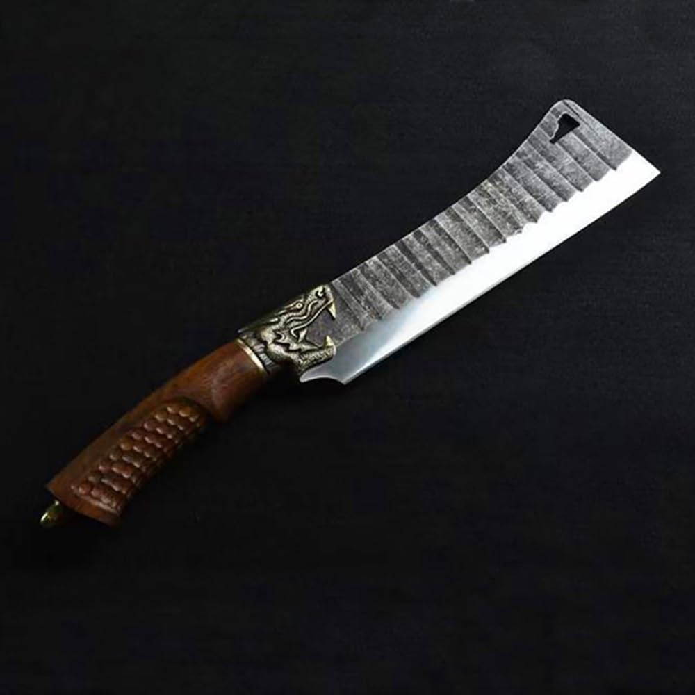 DAXXIN Meat Cleaver,Cleaver Knife, 9 INCH Longquan Machete Outdoor Viking Knife Household Wood Chopping Tool Old Retro Agricultural Tools Hand Forged Hunting Knife