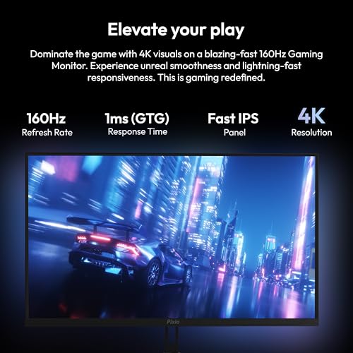 Image of Pixio PX27U Wave 27 inch 160Hz Refresh Rate 4K 3840x2160p Resolution Fast IPS Panel 1ms GTG Response Time 4K Gaming Monitor and PS1S Wave Black Single Monitor Arm