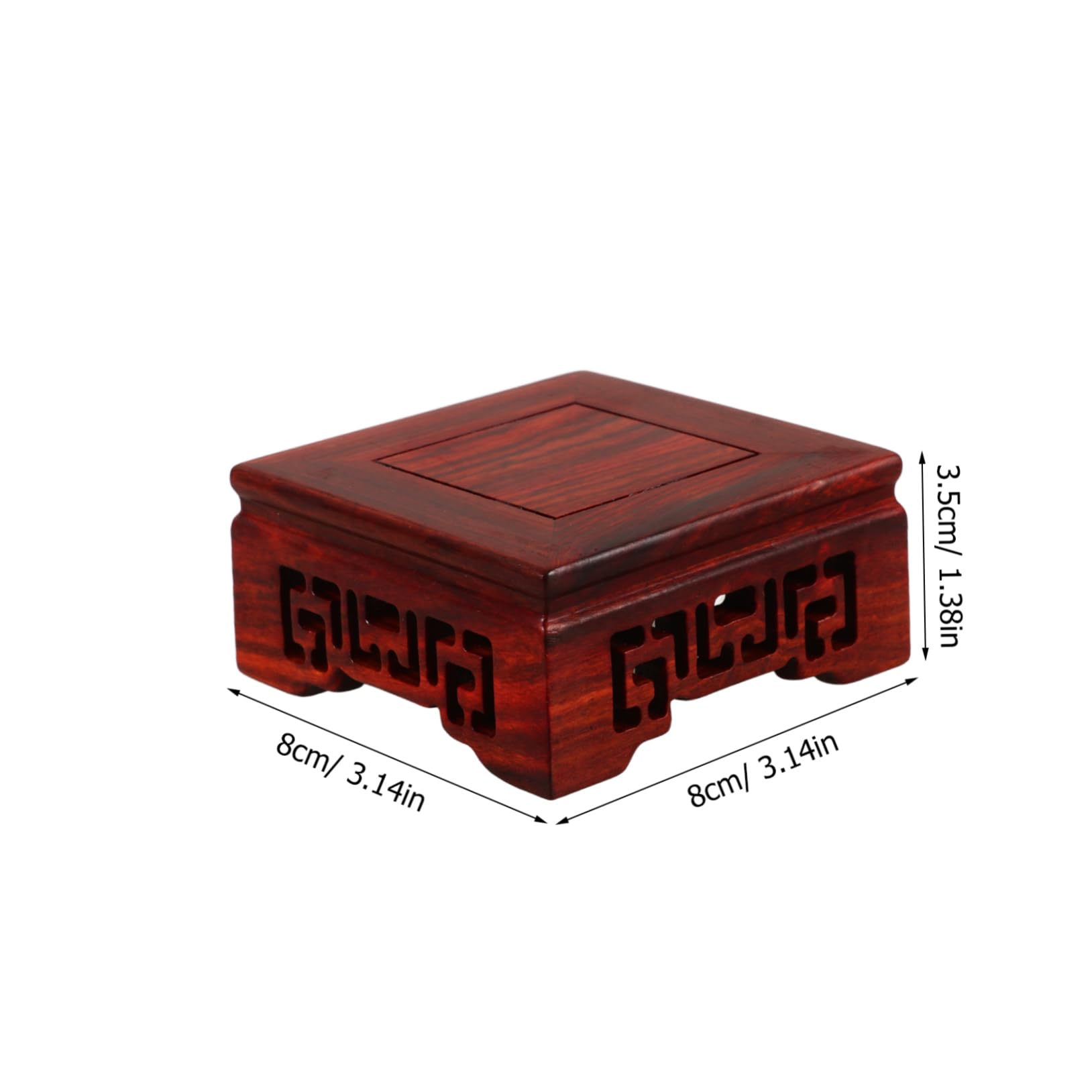 Levemolo Wooden Display Base for Teapots and Planters Solid Wood Riser with Intricate Carvings Retro Craft Stand for Cultural Decor Unique Desktop Wood Base for Home Decorations