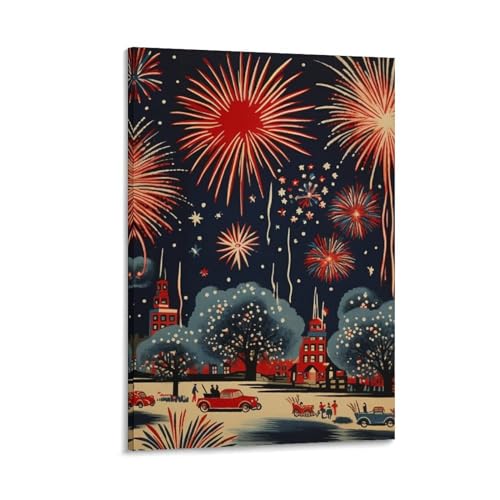 Feux d'artifice du Nouvel An impression toile premium