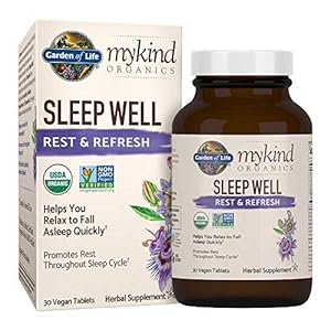 Garden of Life mykind Organics Sleep Well Rest & Refresh 30 Tablets, Lemon Balm, Green Tea Extract L-Theanine, Valerian…