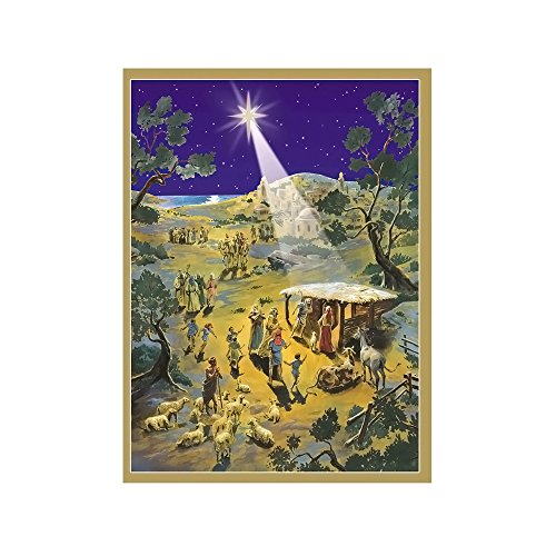 Sellmer Advent Christmas Holiday Decor presepe calendario 35,6 cm H x 26,7 cm l x 0,3 cm D