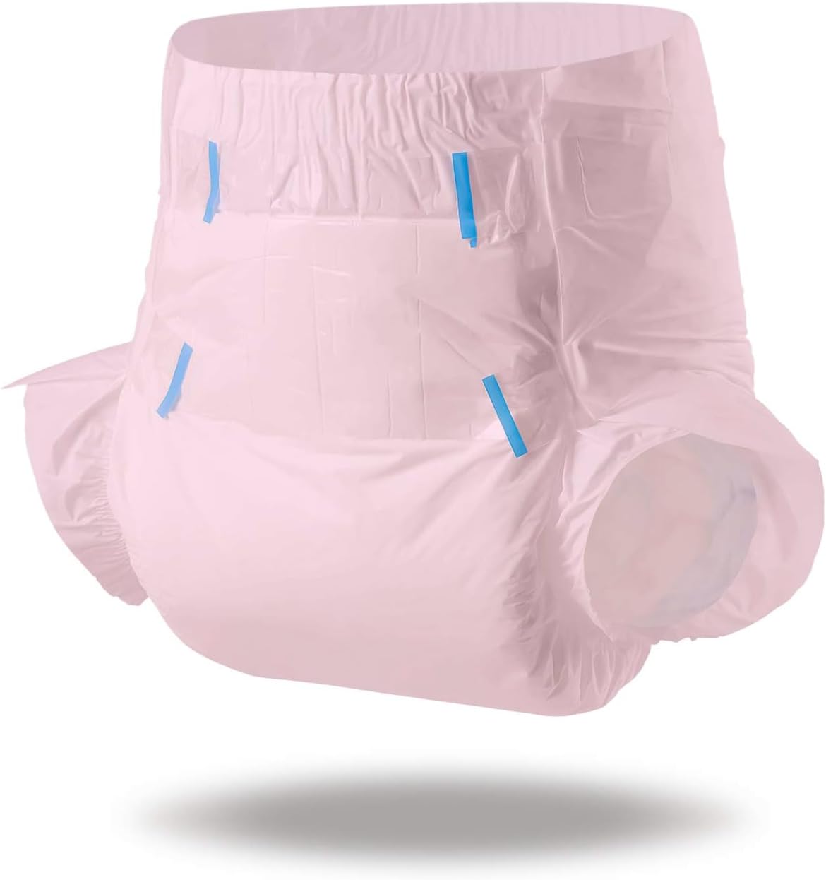 CutiePlusU 大人用おむつ 10 枚、女性と男性用のタブ付き使い捨て失禁ブリーフ、一晩最大吸収力- ピンク (L 95-12