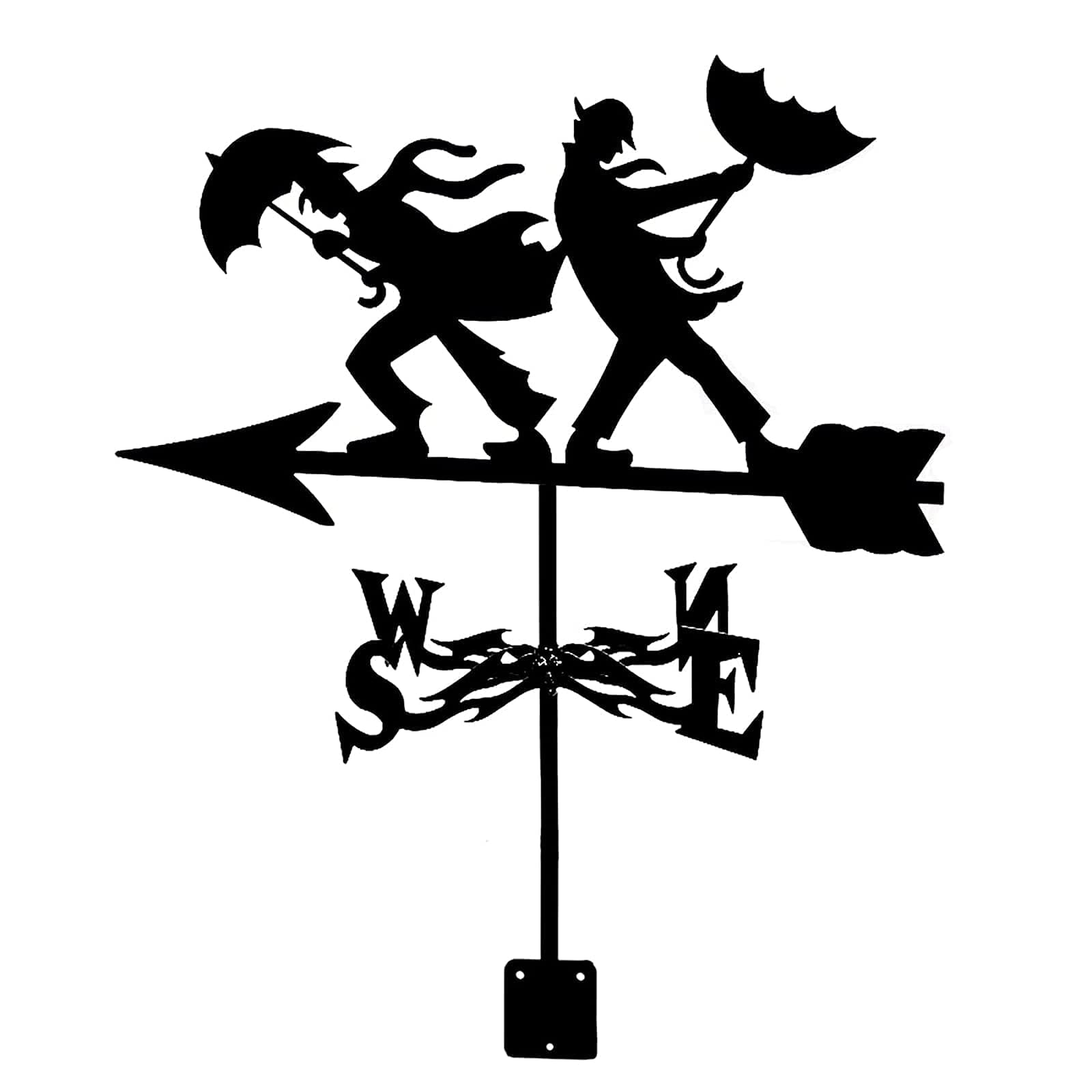 TAXXII Decoration Weathervane Windblown Metal Weather Vane with Wind Direction Indicator,Outdoor Bracket Weathercock,Measuring Tool Garden Courtyard