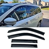 Puermto 94479 Sunproof Waterproof Side Window Wind Deflector, 4pcs Protective Replacements Rain Guar