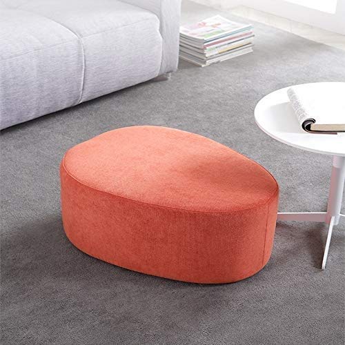 Taburete de pie comodo tipo bloque acolchado con tela amarilla 2