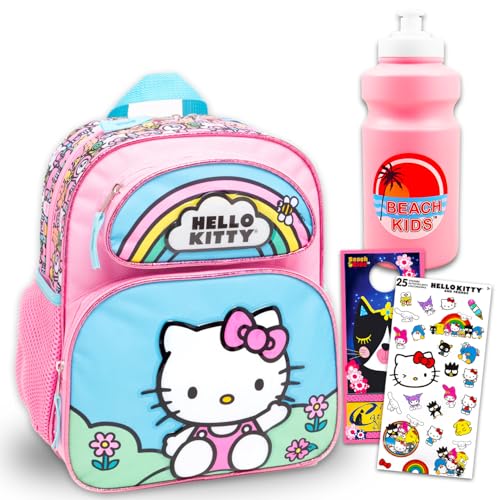 SANRIO Hello Kitty Backpack Set - Bundle with 12 Mini Bag, Stickers, More | Hello Kitty School Supplies Pack for Kids, Boys and Girls