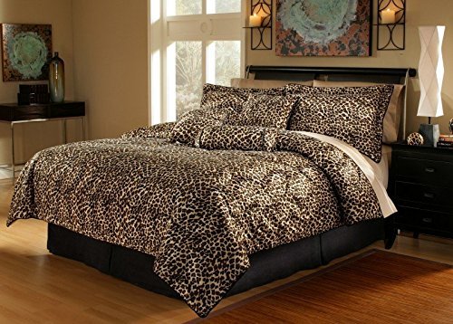 7 Piece Full Leopard Animal Kingdom Bedding Comforter Set