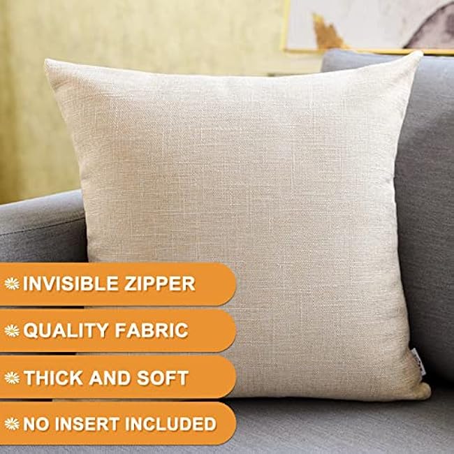 Whaline Groovy Hippie Boho Pillow Covers 18 x 18 Inch Retro Groovy Throw Pillow Cover Set of 4 Colorful Boho Daisy Flowers Linen Cushion Cover for Birthday Holiday Home Couch Sofa Decoration